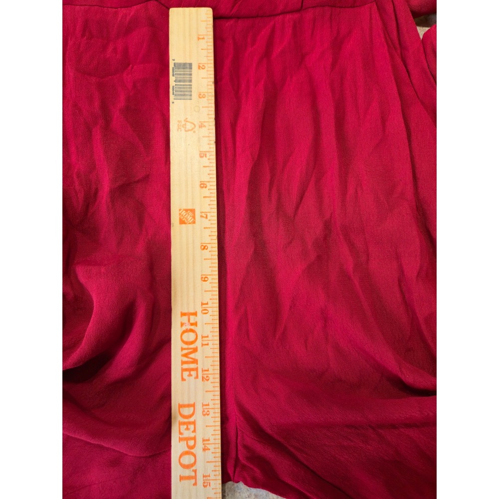 Anthropologie Galatea Tie Front Jumpsuit Red Wide Leg Cropped Short Sleeve S - Picture 7 of 13
